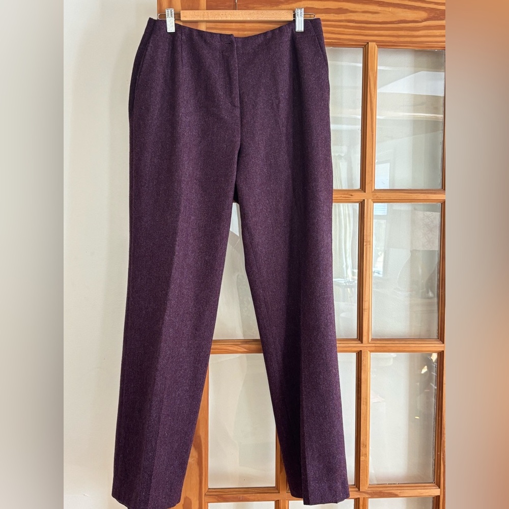 Laura Ashley Wool High Rise Pants Plum  Size 10